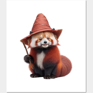 Cute Red Panda Witch Posters and Art